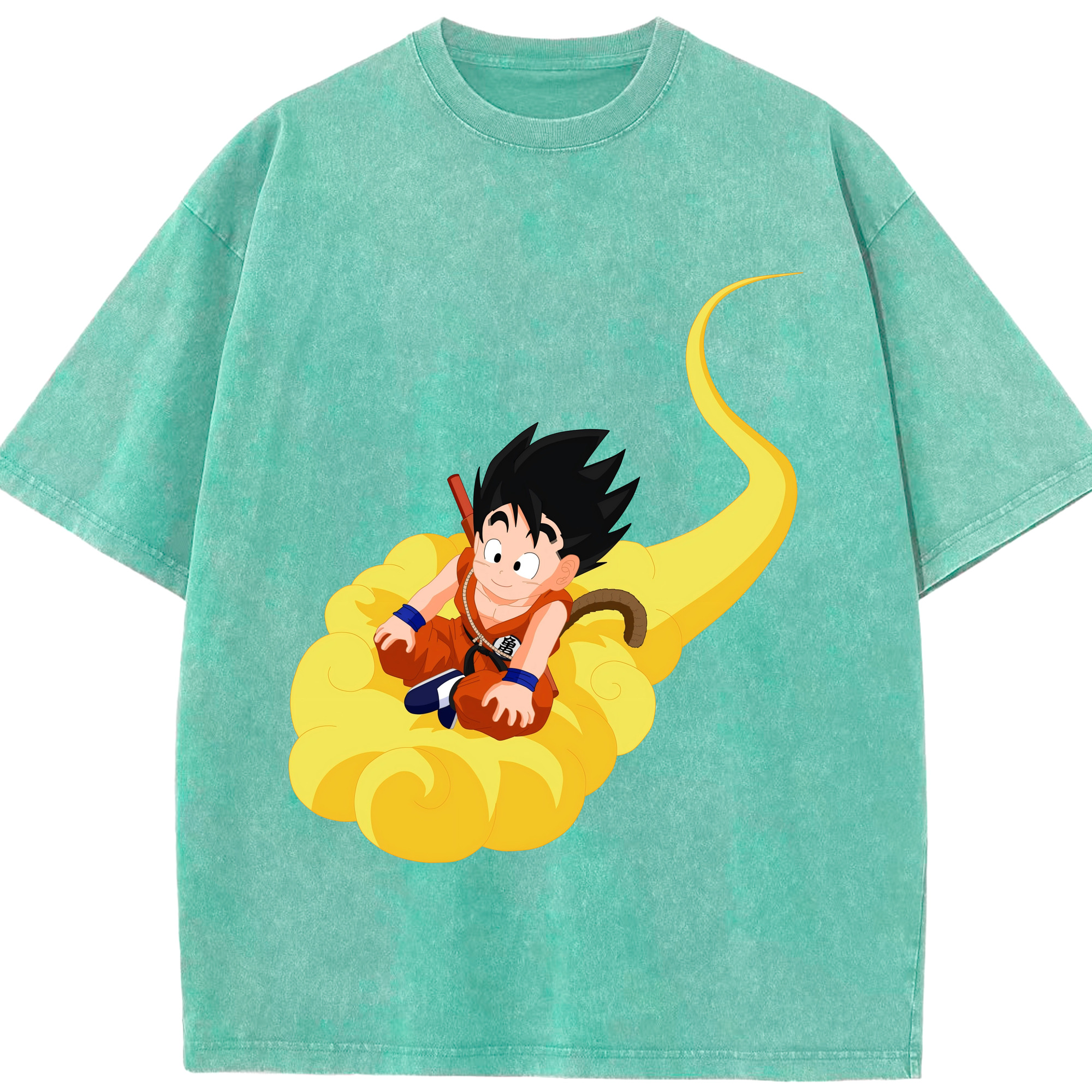 （画像用） ドラゴンボール 孫悟空（そん ごくう）Son Goku カカロット DRAGON BALL Kakarotto 綿100% ヴィンテージ風 半袖Tシャツ（フロントプリント）